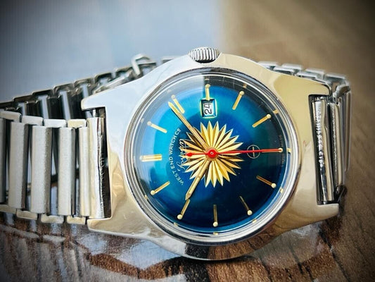 Vintage West End Blue Dial Manual Wind Gents Watch 34mm, Swiss Made - Grab A Watch Co