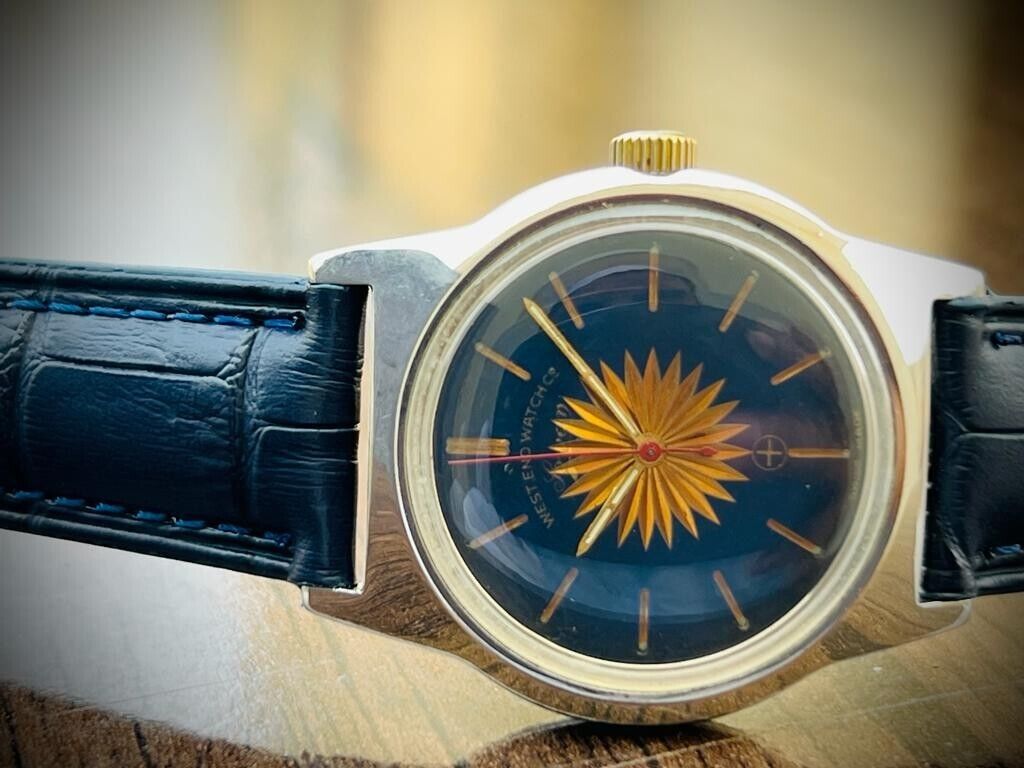 Vintage West End Blue Dial Manual Wind Gents Watch 36mm Swiss Made - Grab A Watch Co
