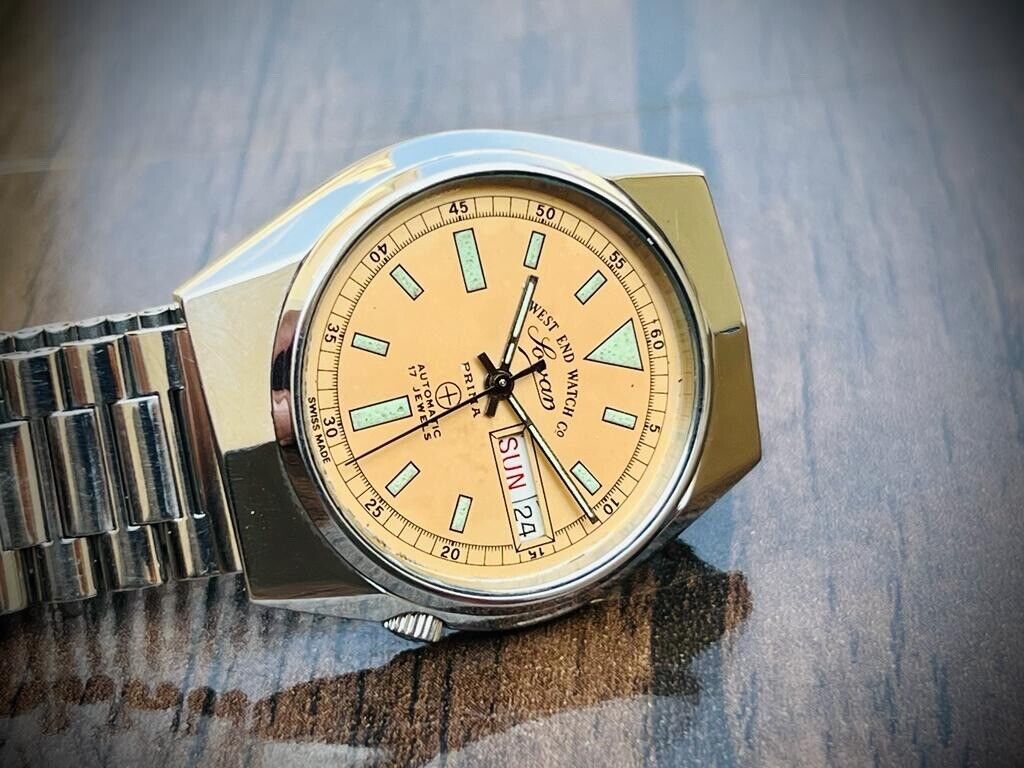 Vintage West End Co Rare Dial 35mm Automatic 17J Gents Watch W4457, Perfect - Grab A Watch Co