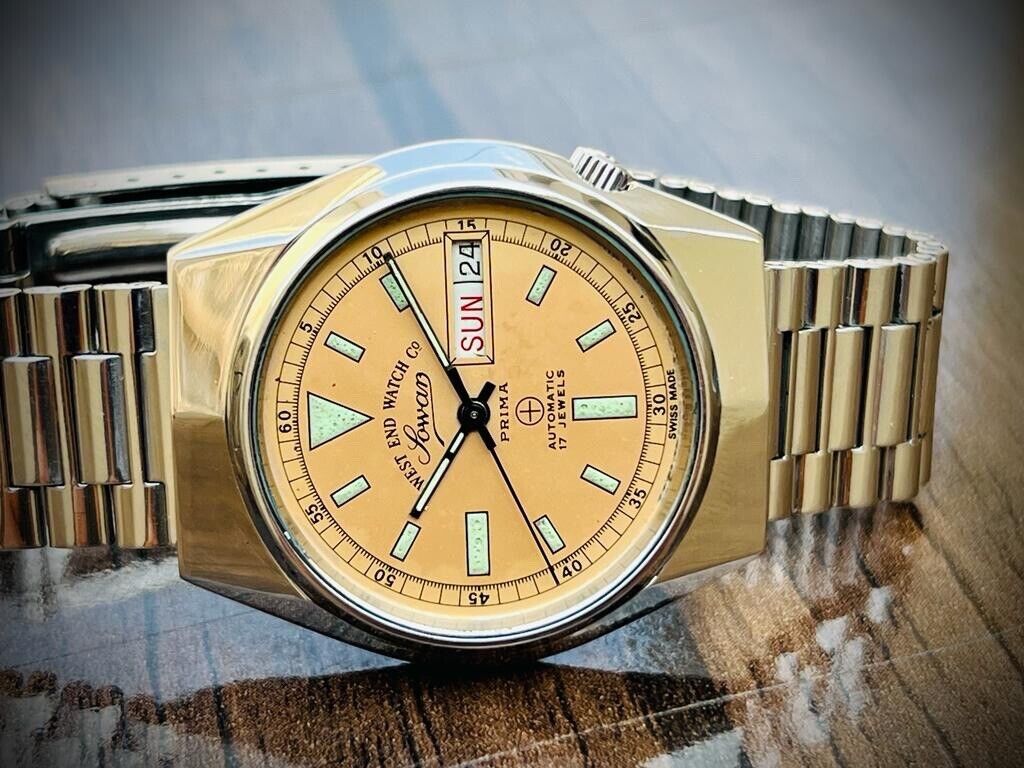 Vintage West End Co Rare Dial 35mm Automatic 17J Gents Watch W4457, Perfect - Grab A Watch Co