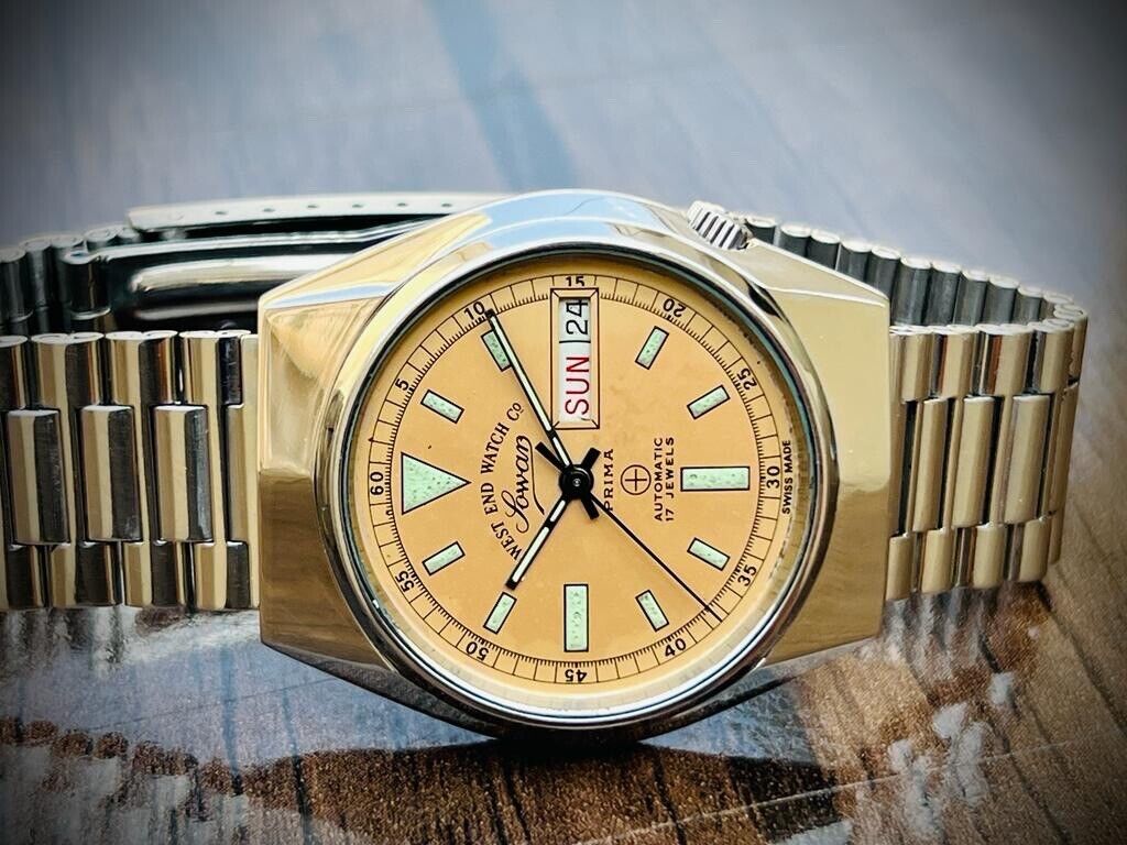 Vintage West End Co Rare Dial 35mm Automatic 17J Gents Watch W4457, Perfect - Grab A Watch Co