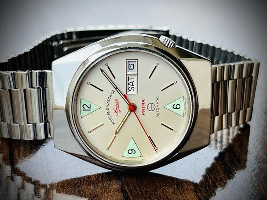 Vintage West End Co Rare Dial 36mm Automatic 17J Gents Watch 4457, Perfect - Grab A Watch Co