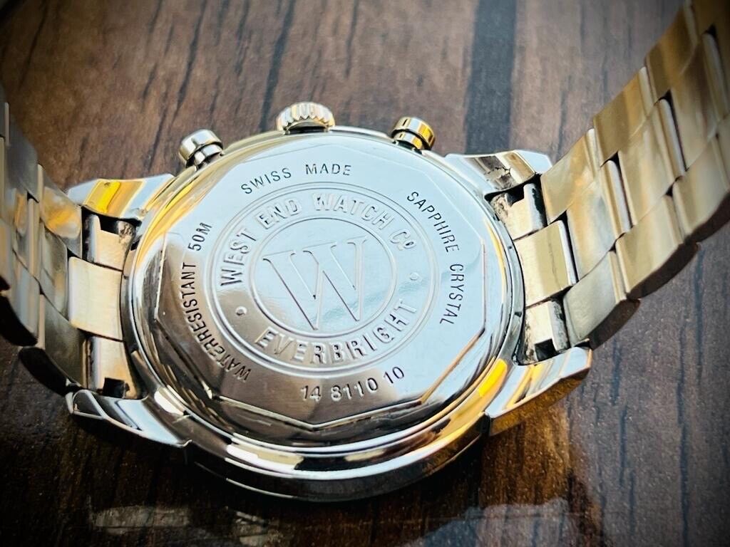 Vintage West End Diamond Bezel Jumbo Chronograph Mens Watch Swiss, Ultra Rare - Grab A Watch Co