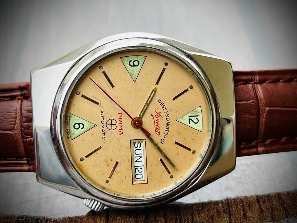 Vintage West End Patina Dial 35mm Automatic Gents Watch Swiss Made - Grab A Watch Co