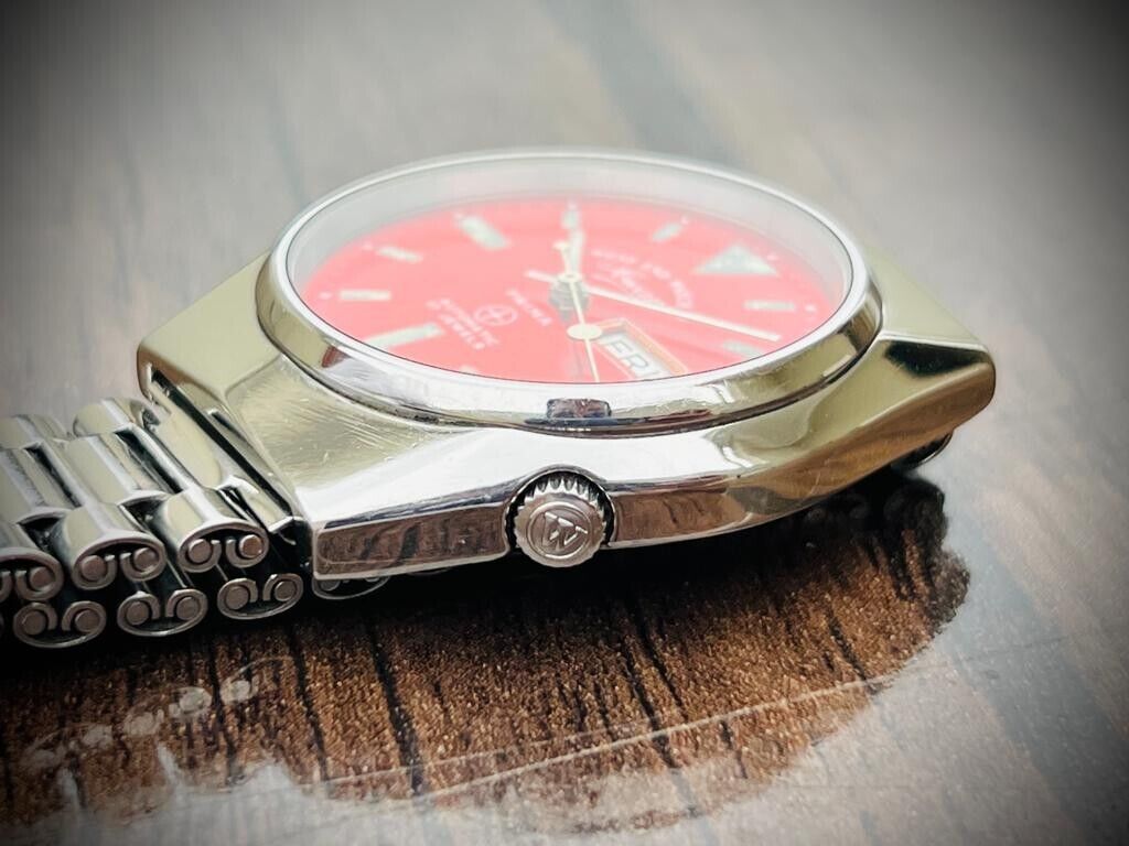 Vintage West End Red Dial 37mm Automatic Gents Watch Swiss Made, RARE - Grab A Watch Co