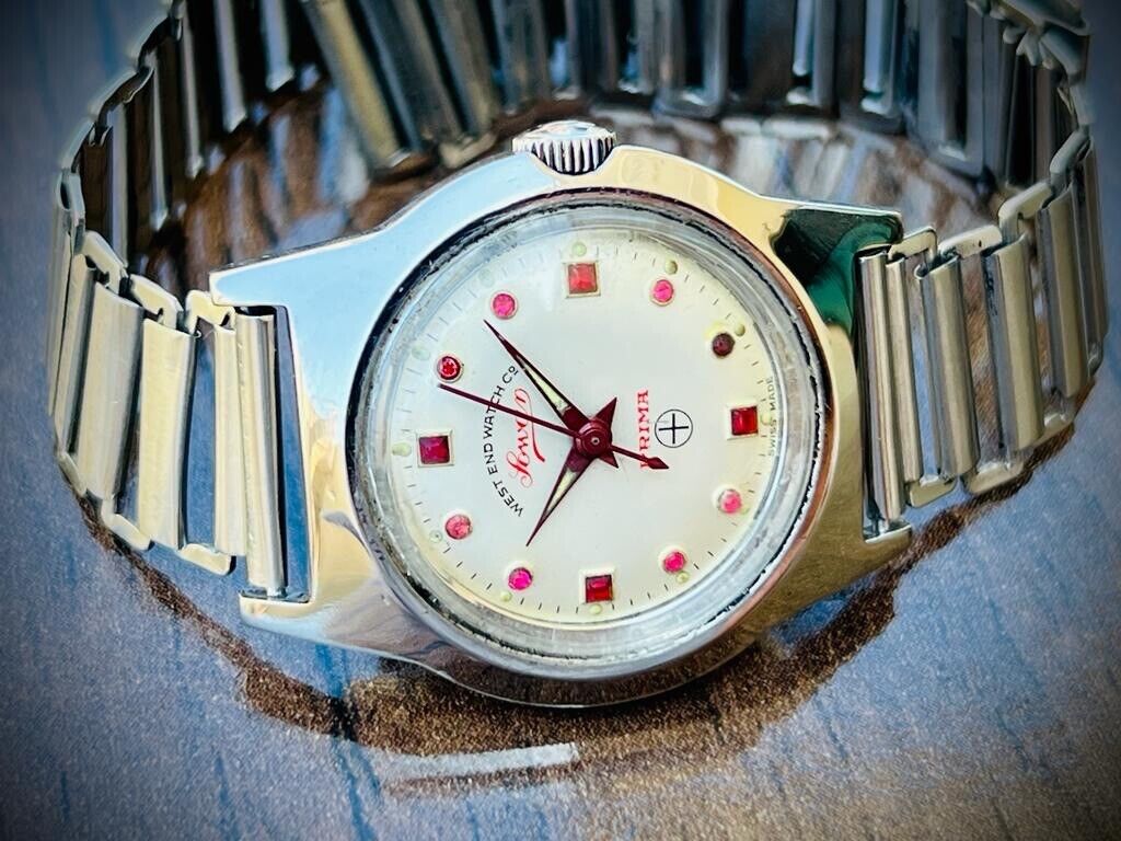 Vintage West End Ruby Dial Manual Wind Gents Watch 30mm, Swiss Made - Grab A Watch Co