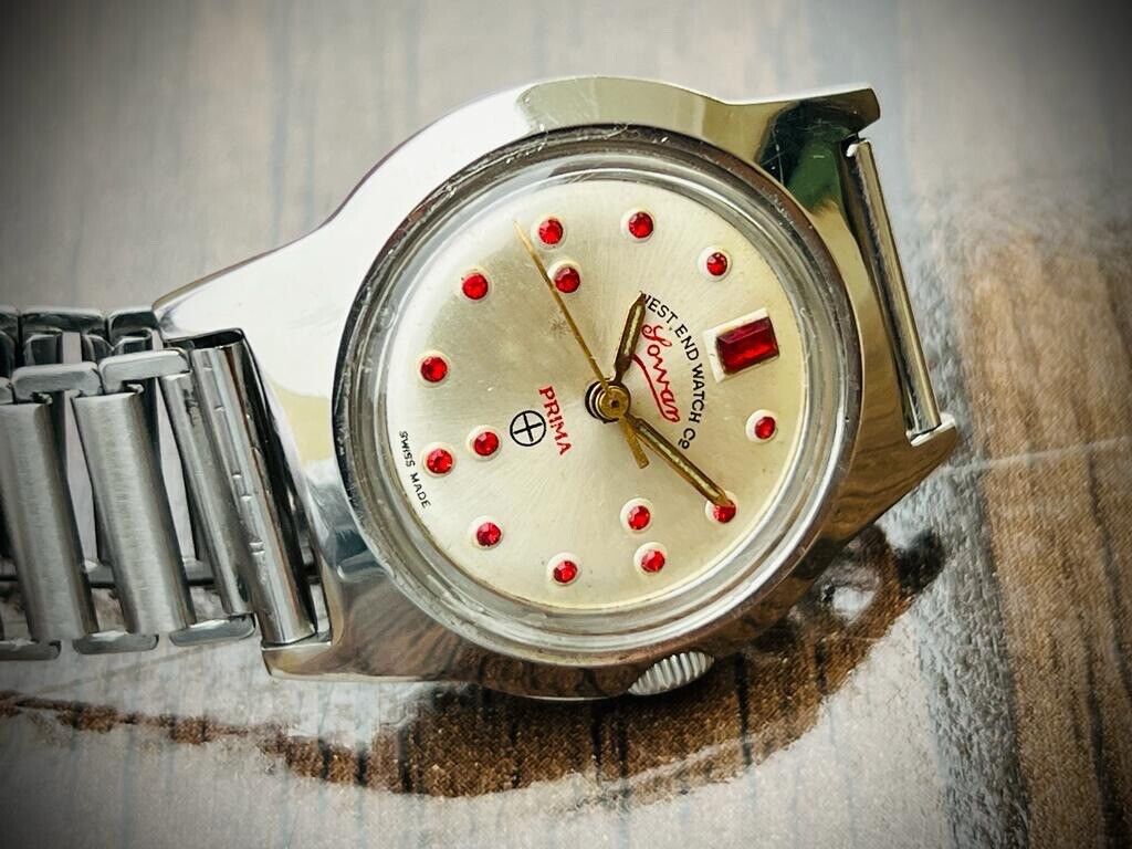 Vintage West End Ruby Dial Manual Wind Gents Watch 31mm, Swiss Made - Grab A Watch Co