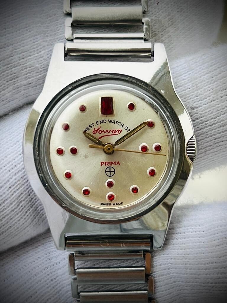 Vintage West End Ruby Dial Manual Wind Gents Watch 31mm, Swiss Made - Grab A Watch Co