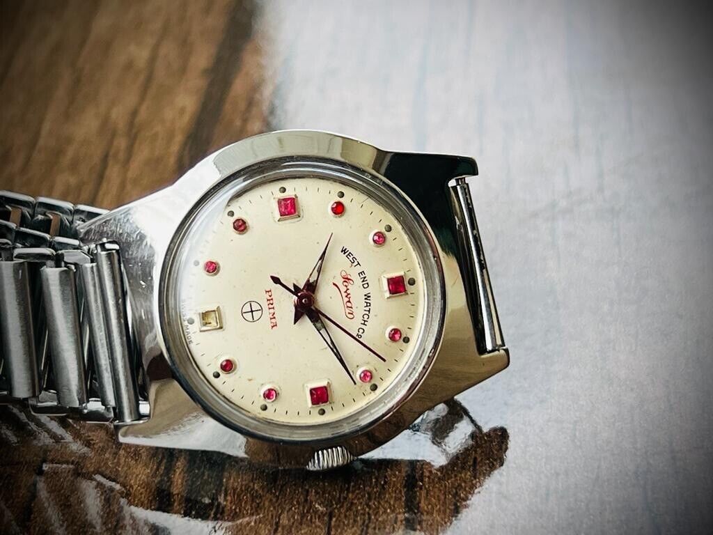Vintage West End Ruby Dial Manual Wind Gents Watch 34mm, Swiss Made - Grab A Watch Co