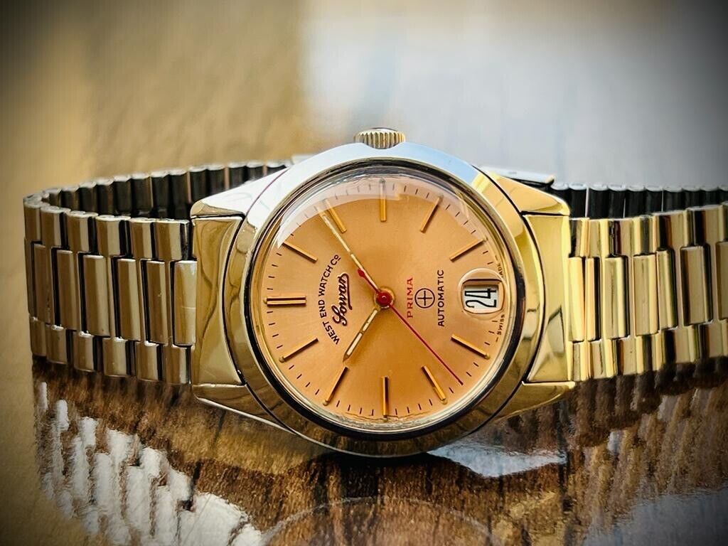 Vintage West End Salmon Dial 34mm Automatic Gents Watch Swiss Made - Grab A Watch Co