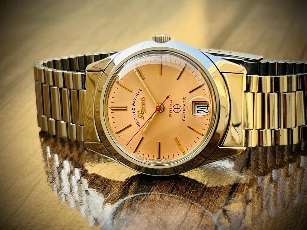Vintage West End Salmon Dial 34mm Automatic Gents Watch Swiss Made - Grab A Watch Co