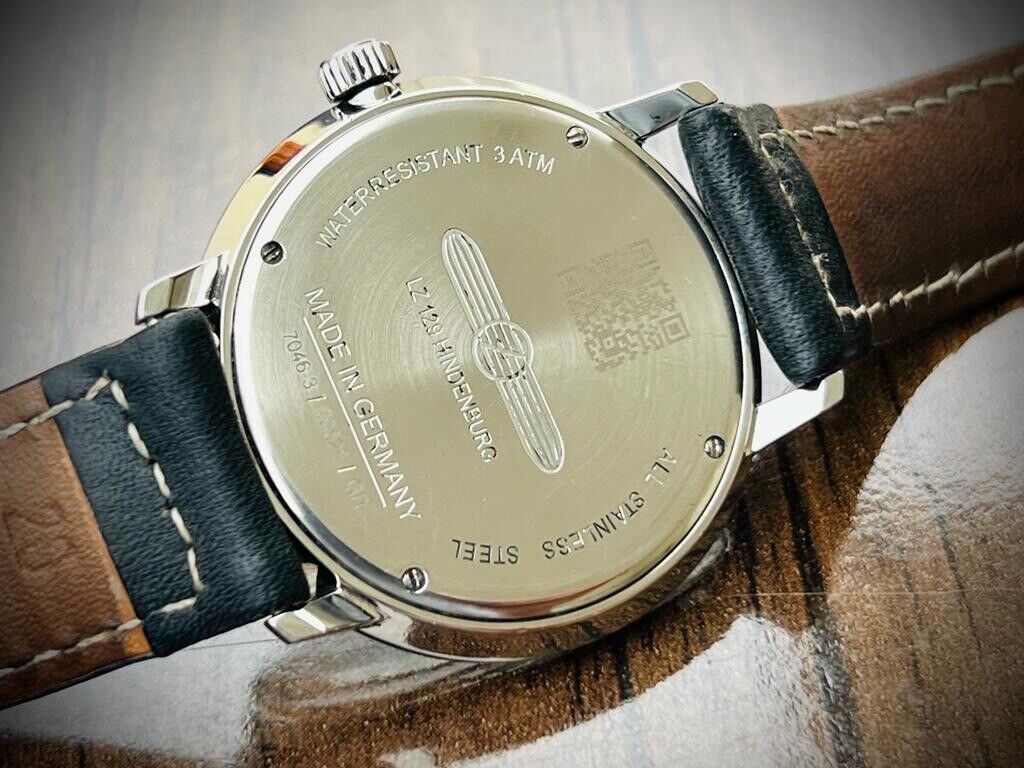 Zeppelin Hindenburg LZ 129 German Mems Watch 40mm Quartz Navy Blue, Perfect - Grab A Watch Co