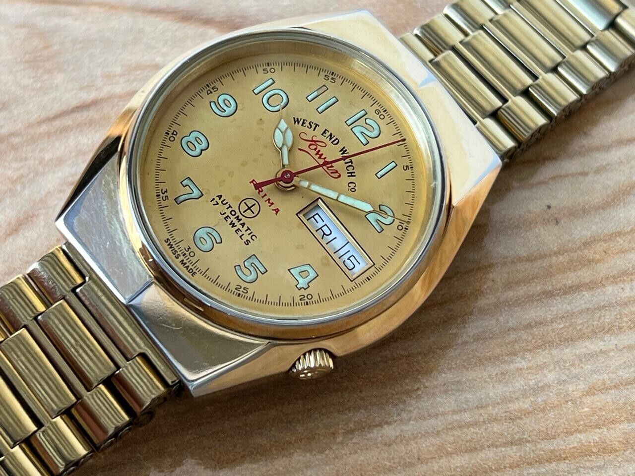 Vintage West End Co Golden Automatic 36mm Men’s Watch, Perfect