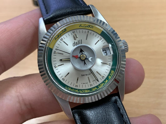 Vintage Dalil Muslim Satellite 1970’s NOS Mens Watch, ETA 2824, Swiss Made 35mm