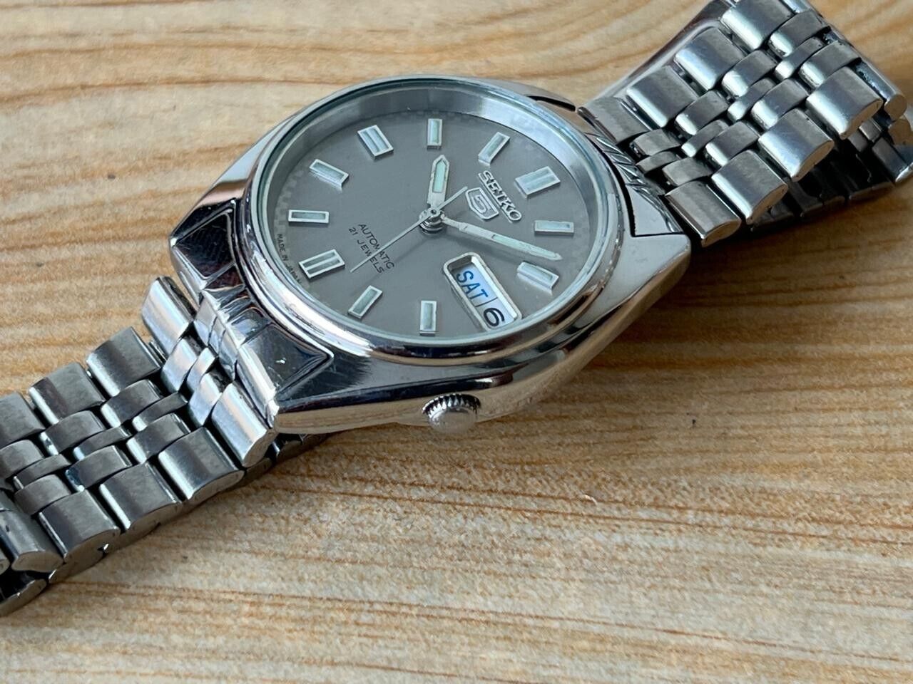 爆買い 英語 5 Seiko Grey Men's 34mm Jewels 21 Automatic 7s26-0560 Dial 時計