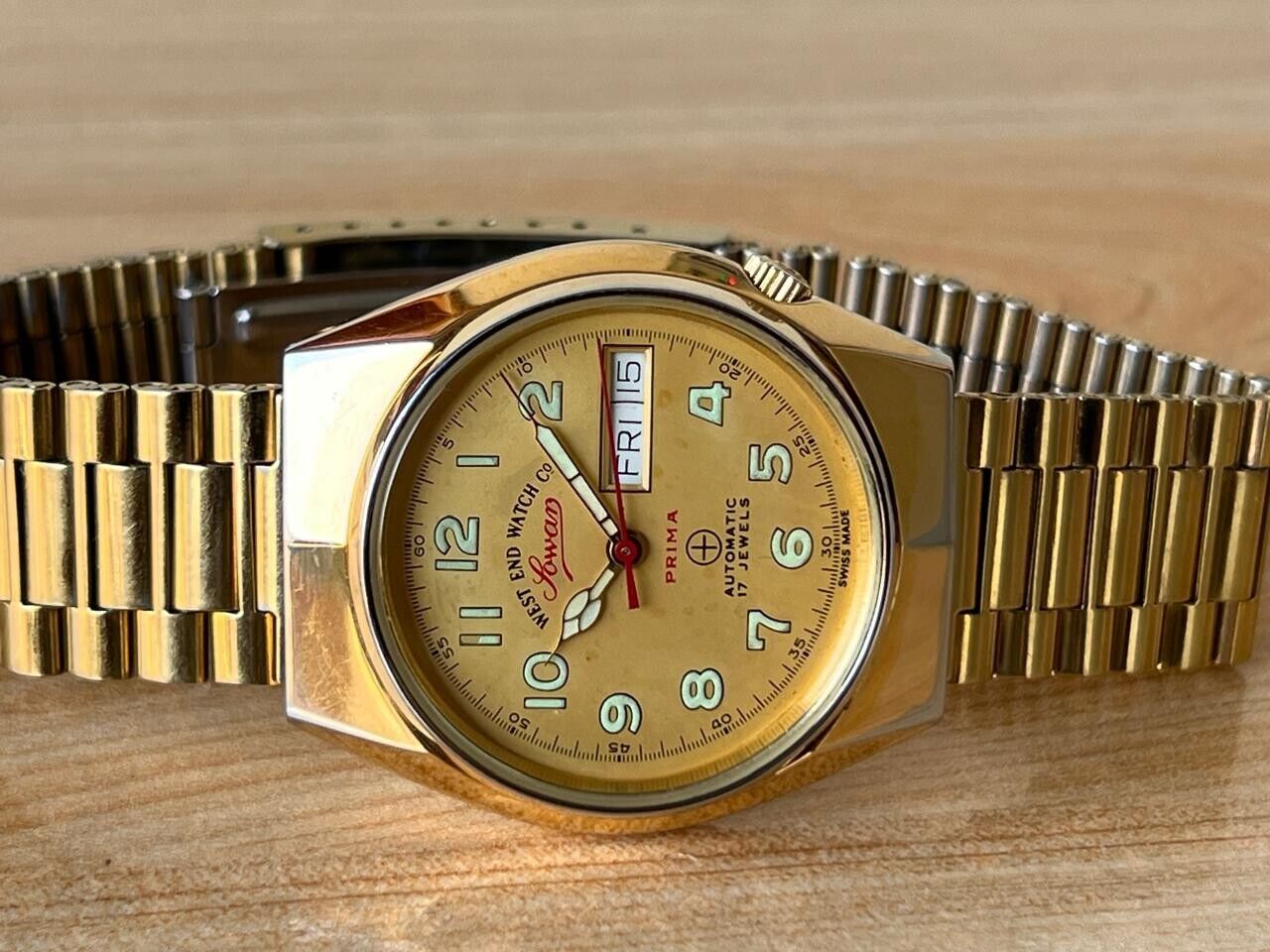 Vintage West End Co Golden Automatic 36mm Men’s Watch, Perfect