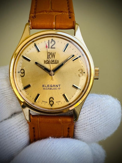 Vintage Roamer Elegant Manual Wind Gents Watch 36mm, Swiss Made