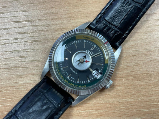 Vintage Dalil Muslim Satellite 1970’s NOS Mens Watch, ETA 2824, Swiss Made 35mm