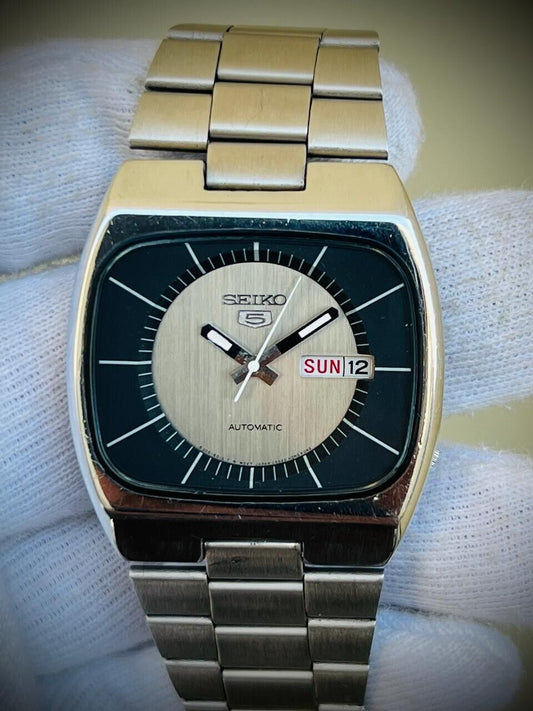 Vintage Seiko 5 Automatic Unique 6309-6010 Mens Watch 35mm