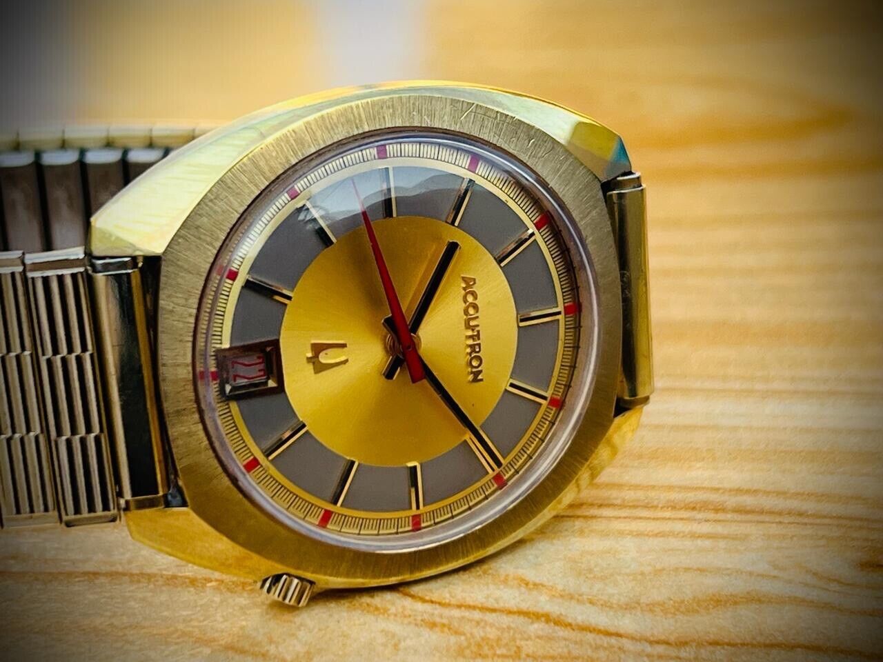 Vintage Bulova Accutron 10k GP Slim 36mm Tuning Fork Movement, Mens Watch, RARE