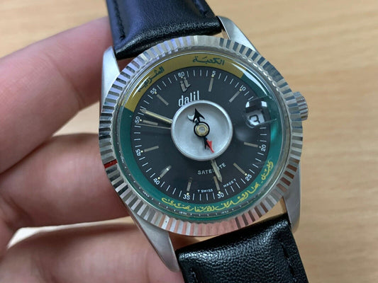 Vintage Dalil Muslim Satellite 1970’s NOS Mens Watch, ETA 2824, Swiss Made 35mm