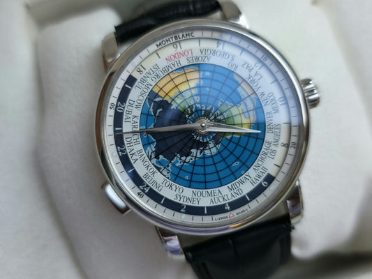 MONTBLANC ORBIS TERRARUM 4810 - 115071 Automatic World Timer Watch 43mm + Box