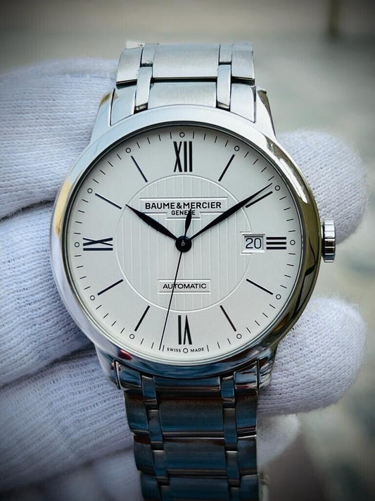 Baume & Mercier Classima Automatic Roman Silver Dial Steel Men's Watch 41mm - Grab A Watch Co