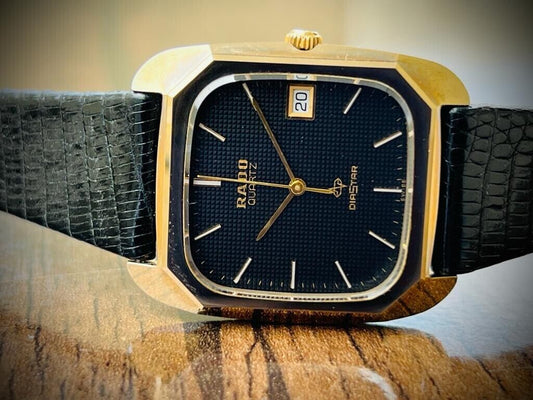 Beautiful Rado Diastar 32mm Black Dial Slim Quartz Mens Watch Swiss - Grab A Watch Co