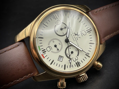 Bello & Preciso Milano Italain Mens Watch Chronograph Rare Dial NOS Quartz 40mm - Grab A Watch Co
