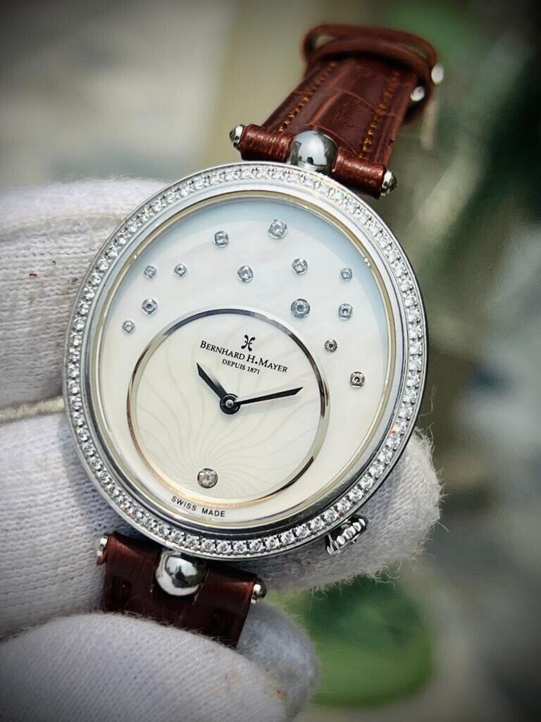 Bernhard H. Mayer Allure Mother Of Pearl Dial Diamonds Ladies Watch 34mm - Grab A Watch Co