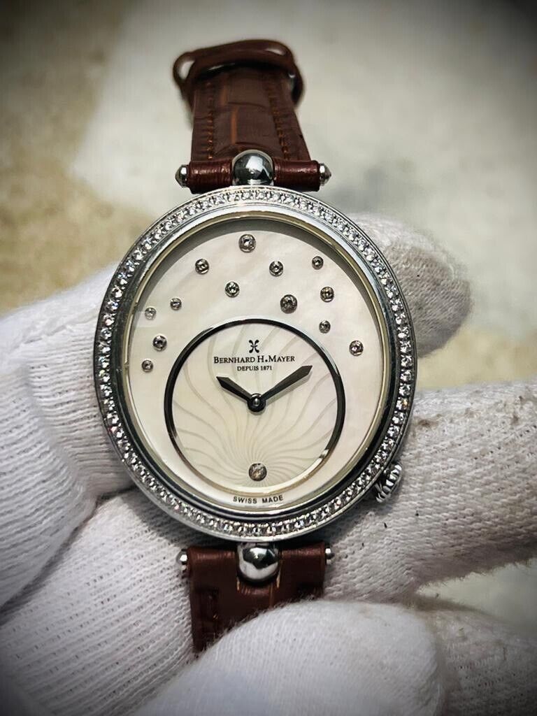 Bernhard H. Mayer Allure Mother Of Pearl Dial Diamonds Ladies Watch 34mm - Grab A Watch Co