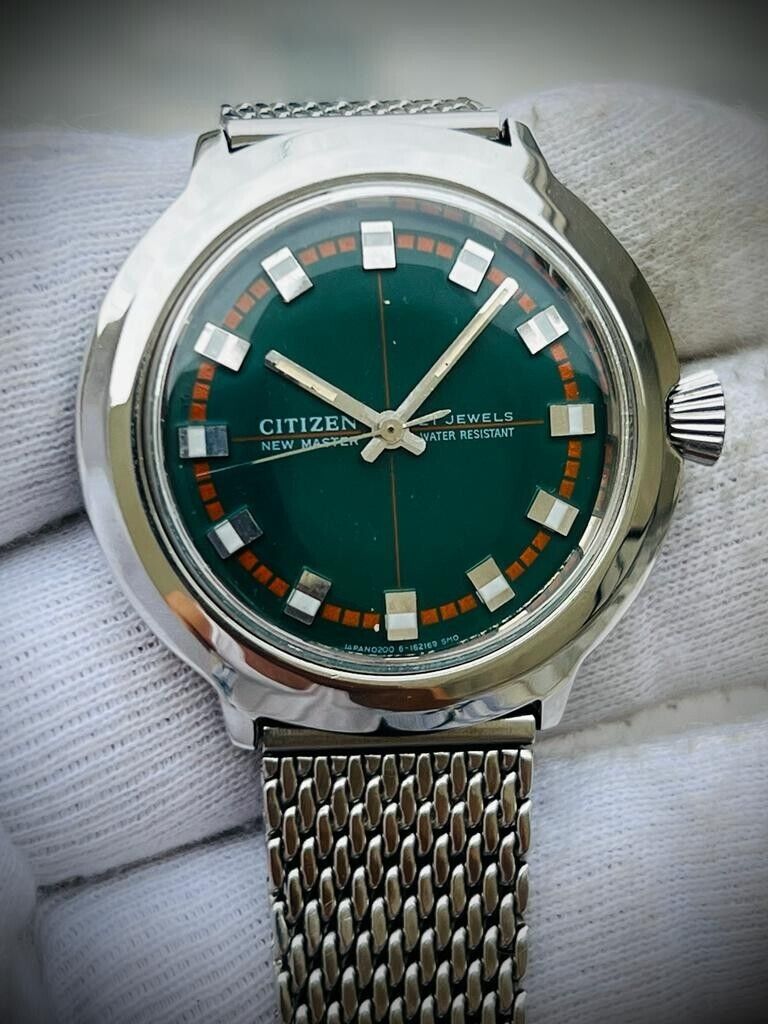Citizen New Master Automatic Rare Green Dial 21 Jewels 40mm Made in Japan - Grab A Watch Co