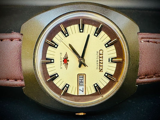 Citizen NOS Automatic 2/Tone Dial 21 Jewels 36mm Made in Japan Ref: 51-0751 - Grab A Watch Co