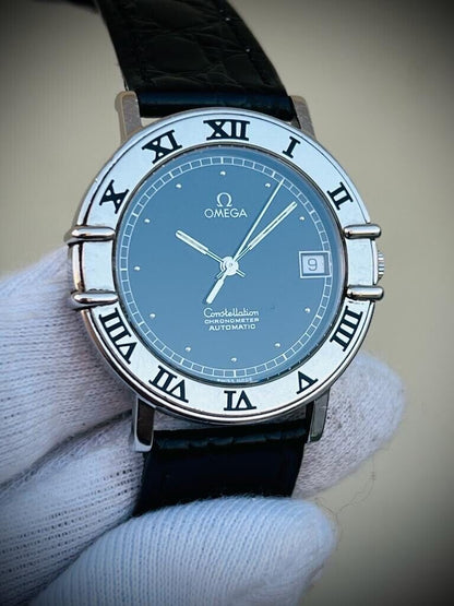 Omega Constellation Chronometer Automatic Black Cal.1111 Roman Bezel Men’s Watch - Grab A Watch Co