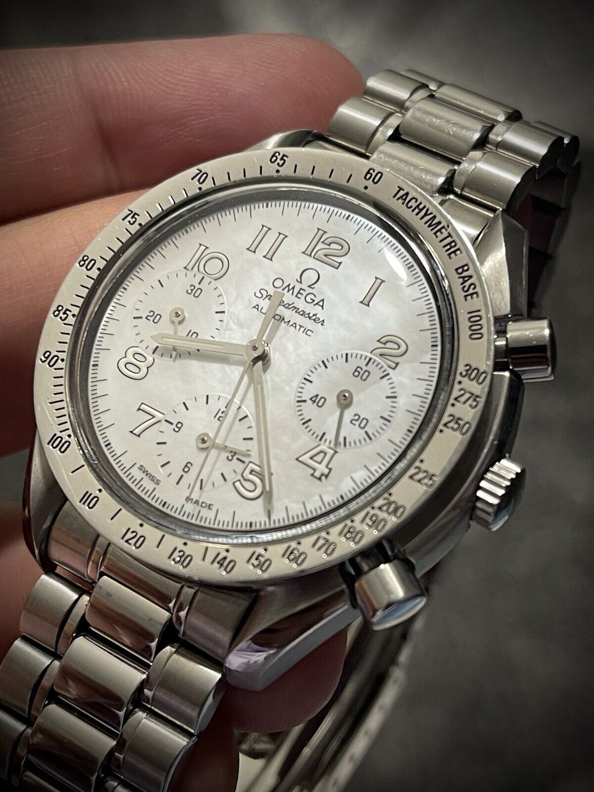 OMEGA Speedmaster Reduced Mother Of Pearl Dial Watch 175.0041 Limited & RARE - Grab A Watch Co