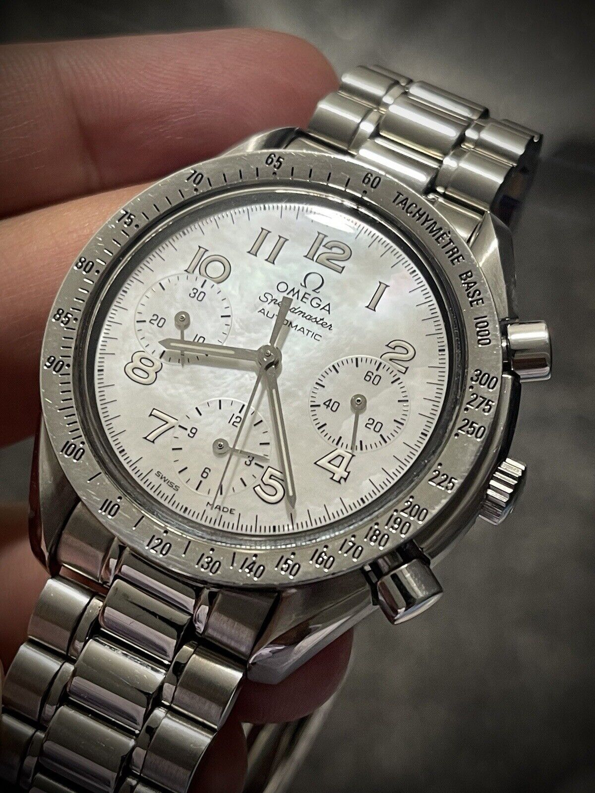 OMEGA Speedmaster Reduced Mother Of Pearl Dial Watch 175.0041 Limited & RARE - Grab A Watch Co