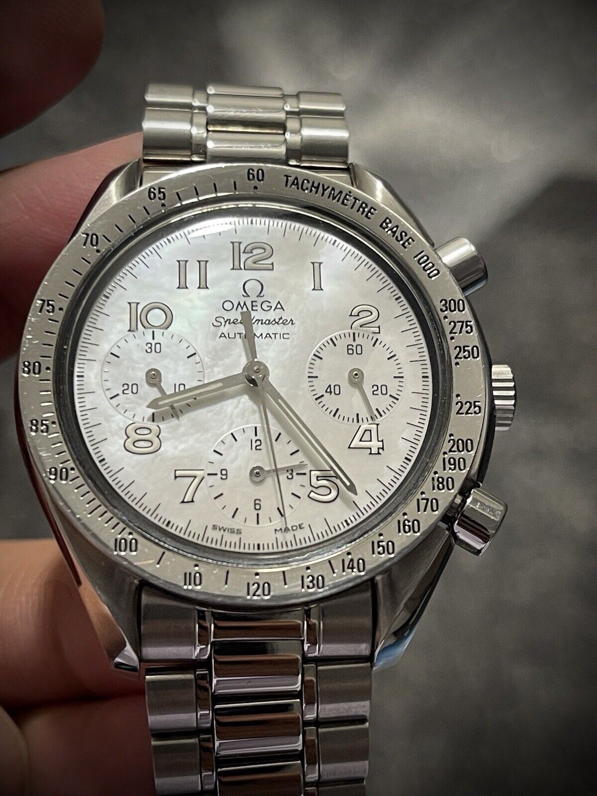 OMEGA Speedmaster Reduced Mother Of Pearl Dial Watch 175.0041 Limited & RARE - Grab A Watch Co