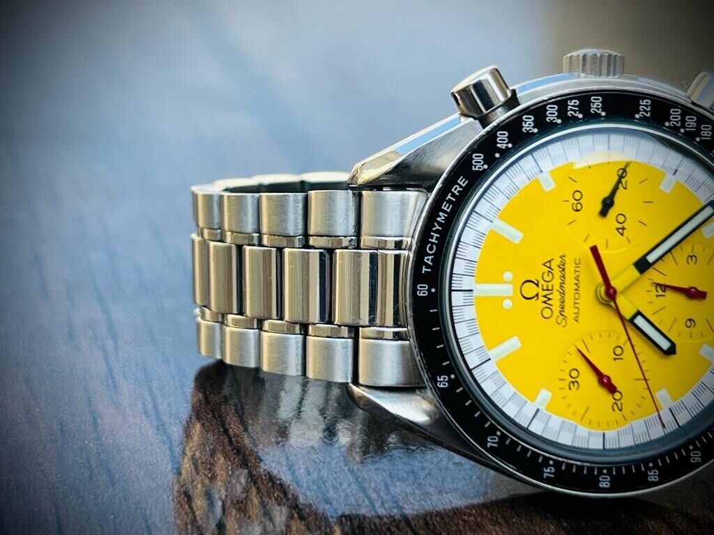 OMEGA Speedmaster Yellow Racing Michael Schumacher Watch 175.0032 Limited - Grab A Watch Co