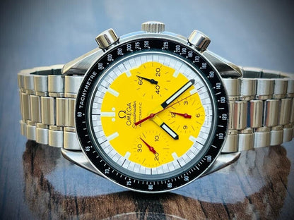 OMEGA Speedmaster Yellow Racing Michael Schumacher Watch 175.0032 Limited - Grab A Watch Co