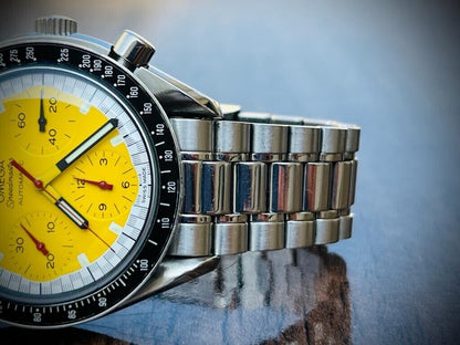 OMEGA Speedmaster Yellow Racing Michael Schumacher Watch 175.0032 Limited - Grab A Watch Co