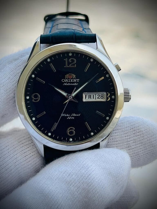 Orient Blue Dial Automatic Mens Japan Watch 40mm Discontinued Model - Grab A Watch Co