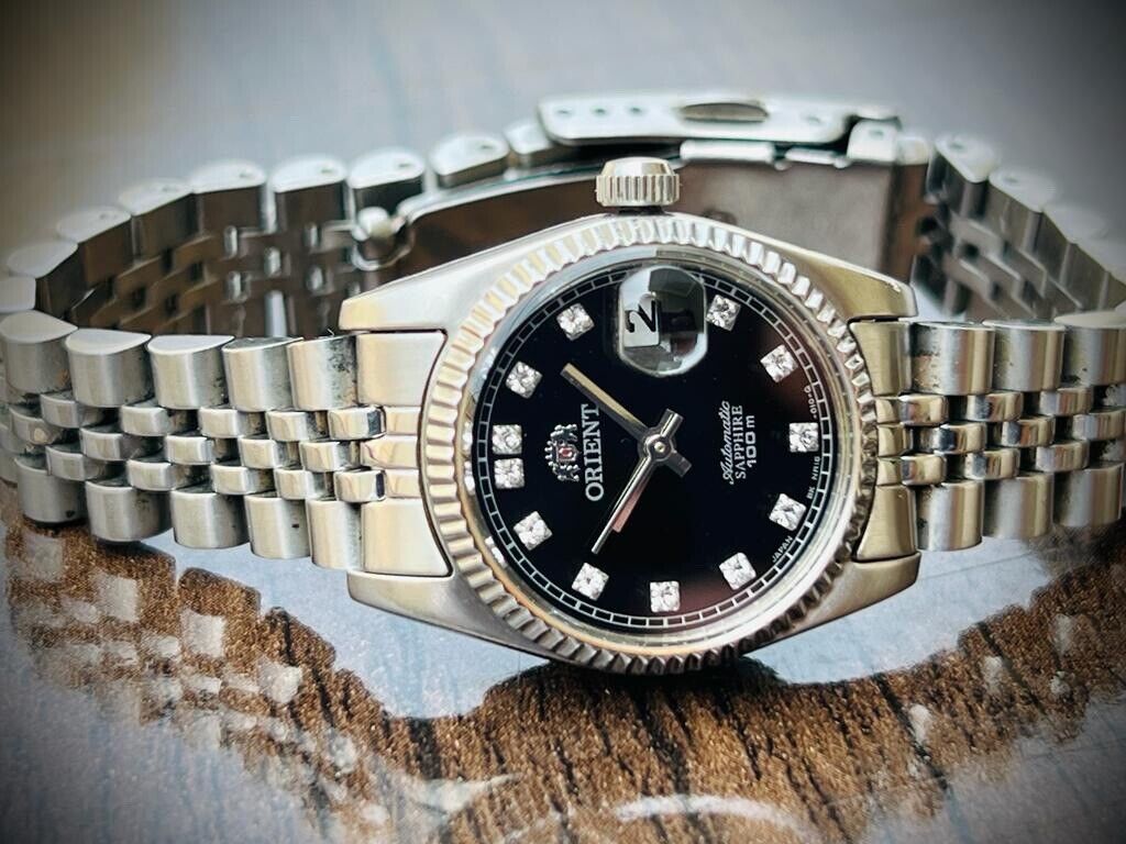 Orient President Black Diamond Dial Automatic Ladies Watch 100m Sapphire