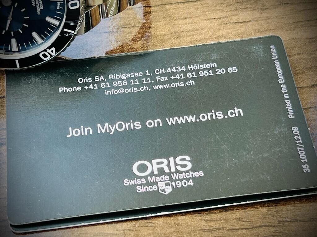 Oris Aquis 500m Blue Divers 46mm Sub Second Mens Watch RRP $3700 With Papers - Grab A Watch Co