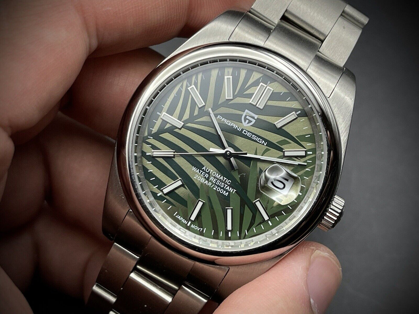 Pagani Design Palm Green Oyster Automatic Nh35a Seiko Movement Gents Watch - Grab A Watch Co