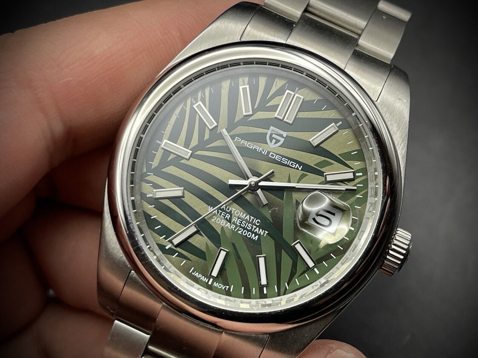 Pagani Design Palm Green Oyster Automatic Nh35a Seiko Movement Gents Watch - Grab A Watch Co