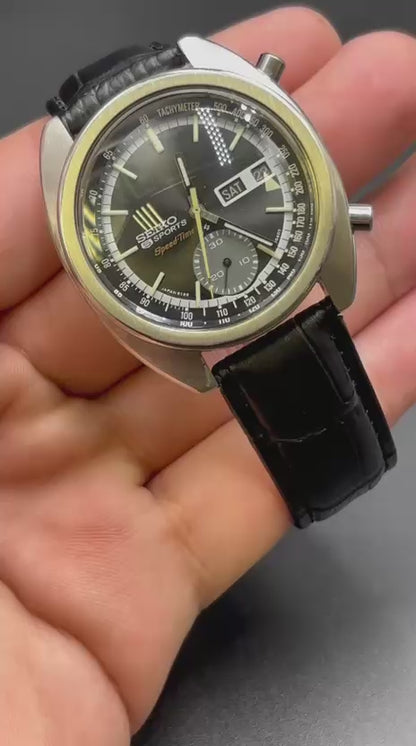 Vintage Seiko 5 Sports SpeedTimer Automatic 6139-6002 Mens Watch
