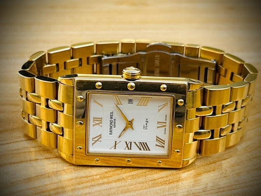 Raymond Weil Geneve Tango Gold 5381 28mm Swiss Made Watch, Perfect - Grab A Watch Co