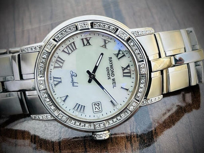 Raymond Weil Parsifal Mother Of Pearl Dial & Diamond Bezel 9541 38mm Mens Watch - Grab A Watch Co