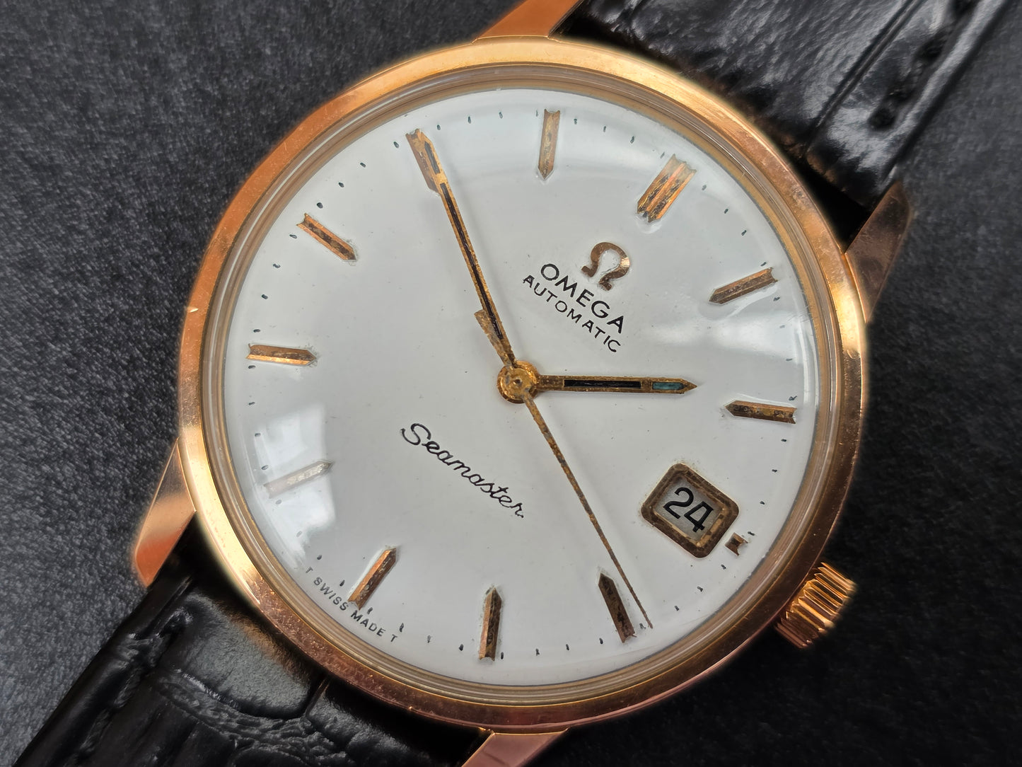 Vintage Omega Seamaster 166.002 Rose Gold Automatic Men's Watch, Cal.565