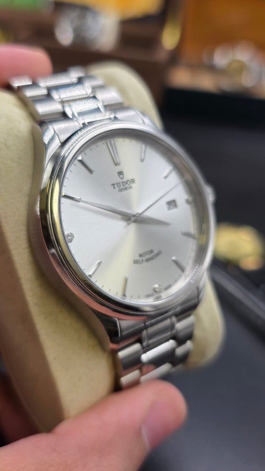 Tudor 12700 Silver Diamond Dial Mens Watch